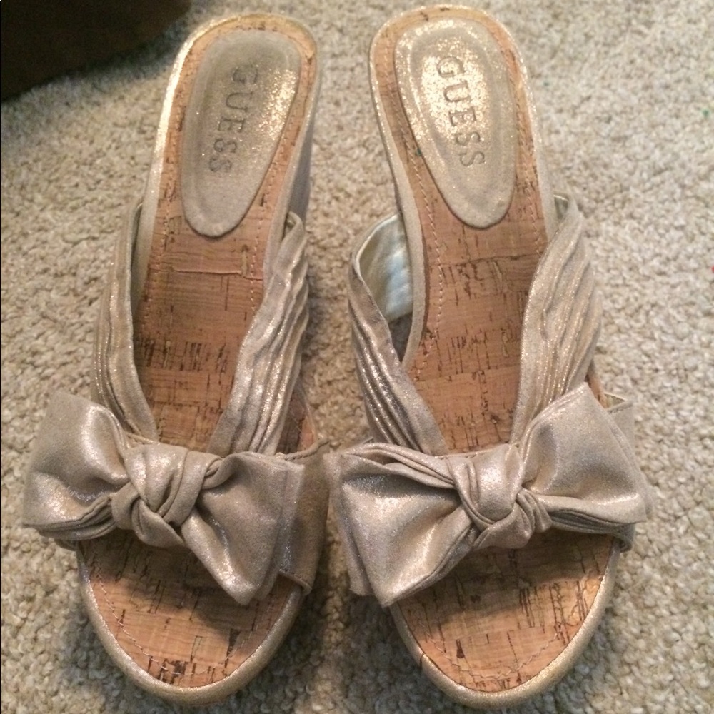 Guess brand nude wedges